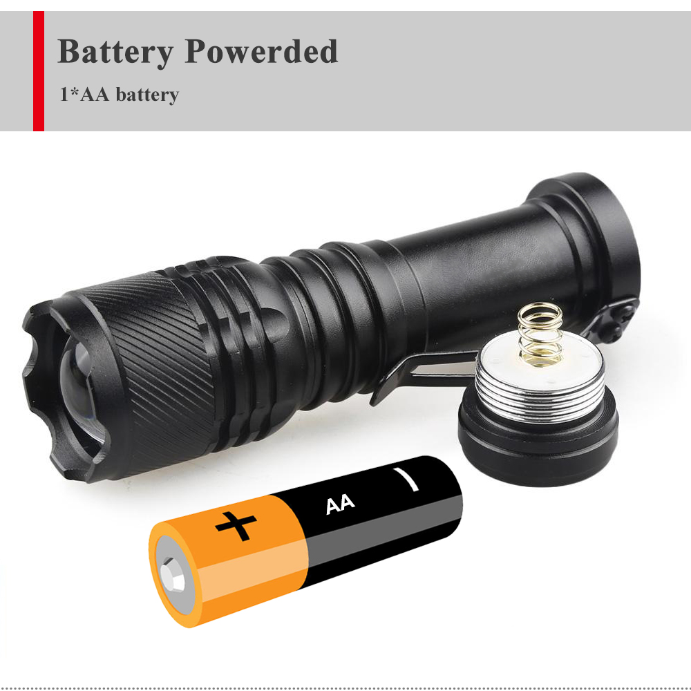 3 W aa battery powered mini zoom  led flashlight u for emergency