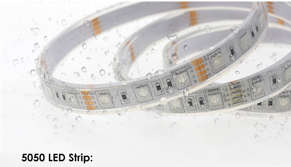 IP68 Waterproof LED Strip 5050 DC12V 60 LED/M High Quality Silicon Tube Outdoors / Under Water LED Strip.