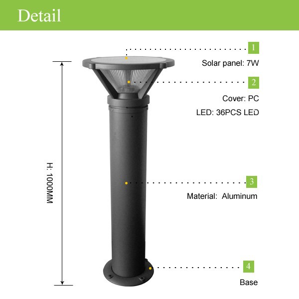 Aluminum Outdoor Path Lights Solar landscape lighting