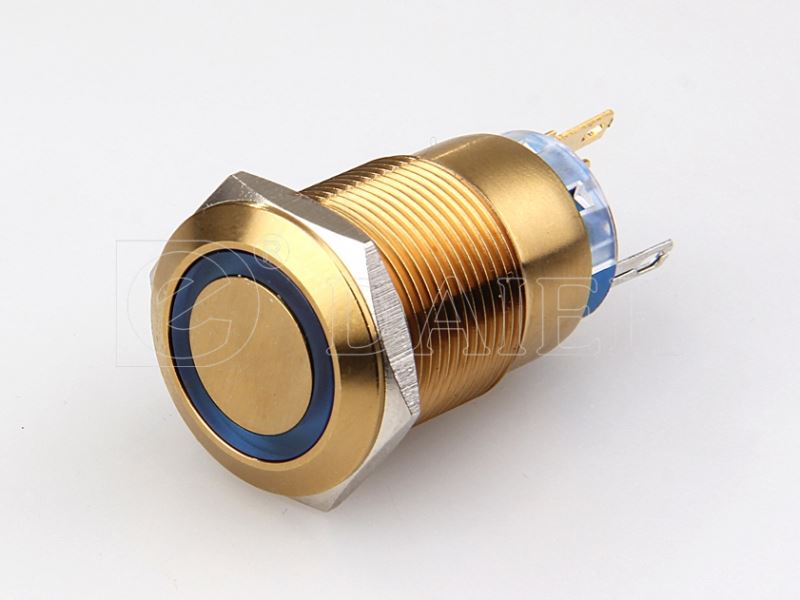 19mm SPST Flat Top Waterproof LED Push Button switch
