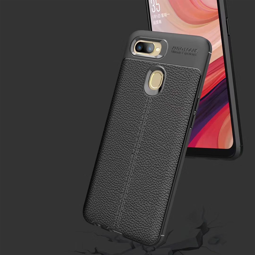 Hot Sell Litchi pattern Soft Tpu case for OPP O A7