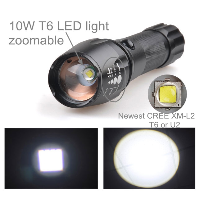 Ultra bright Aluminum 18650/3*AAA Battery Military 1000 Lumen Best Rechargeable Tactical Flashlight