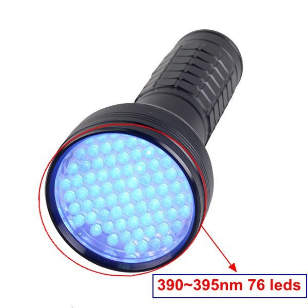 Powerful 76 LED's Professional UV Black Light Torch Flashlight