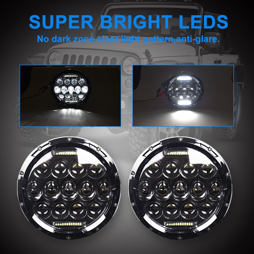 Hot selling 7inch Led headlight 75W Round led headlight for cars