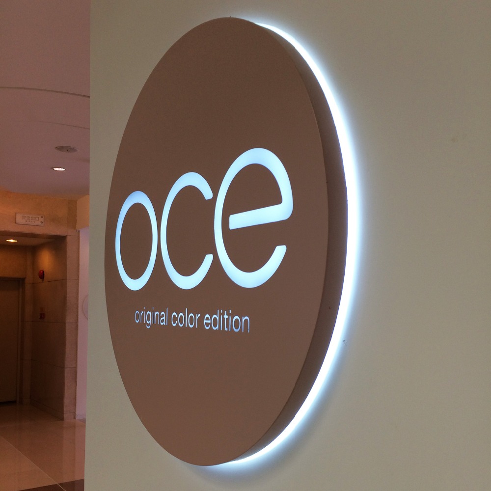 GS China factory led animation customized advertising led luminous display lightbox sign double sided circle round light boxes