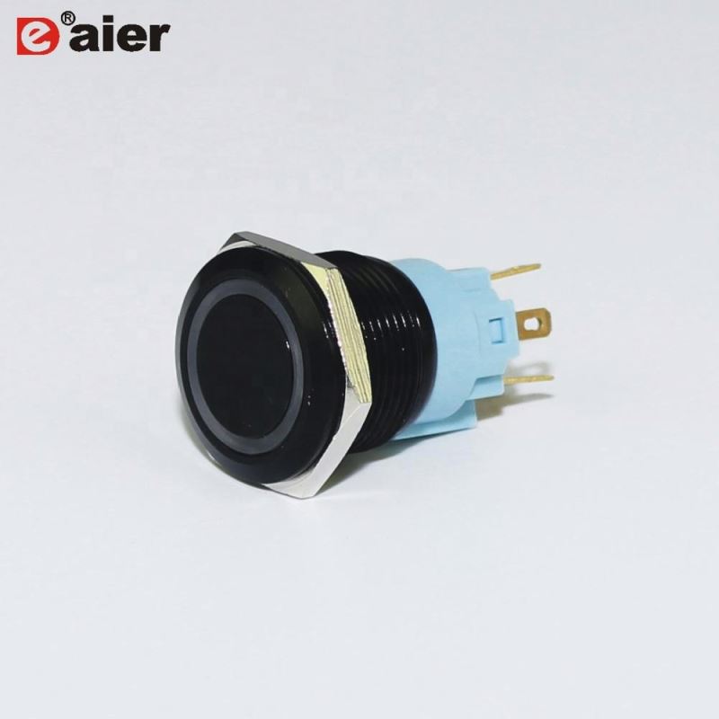 19mm 24 Volt 1NO 1NC Red Lighted Metal Push Button Switch