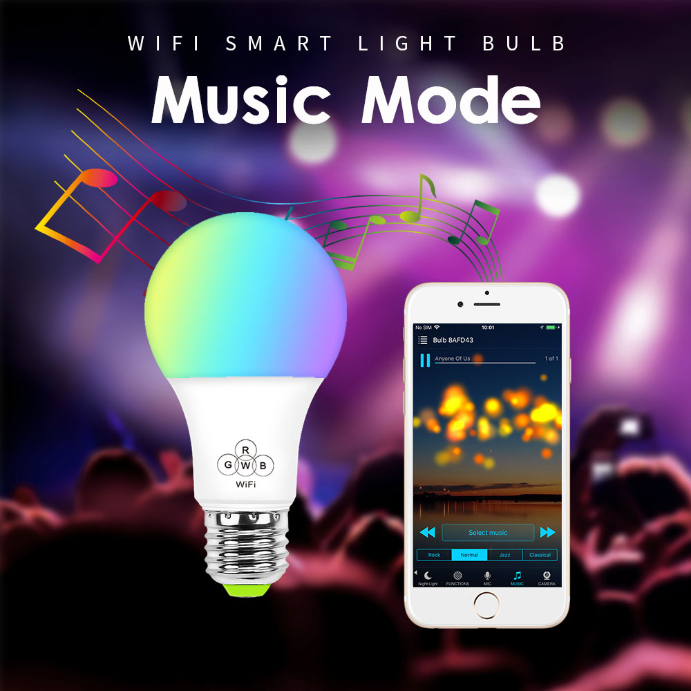 Smart LED Light Bulb E27 4.5W WiFi Multicolor Light Bulb Work with Alexa, Google Home and IFTTT