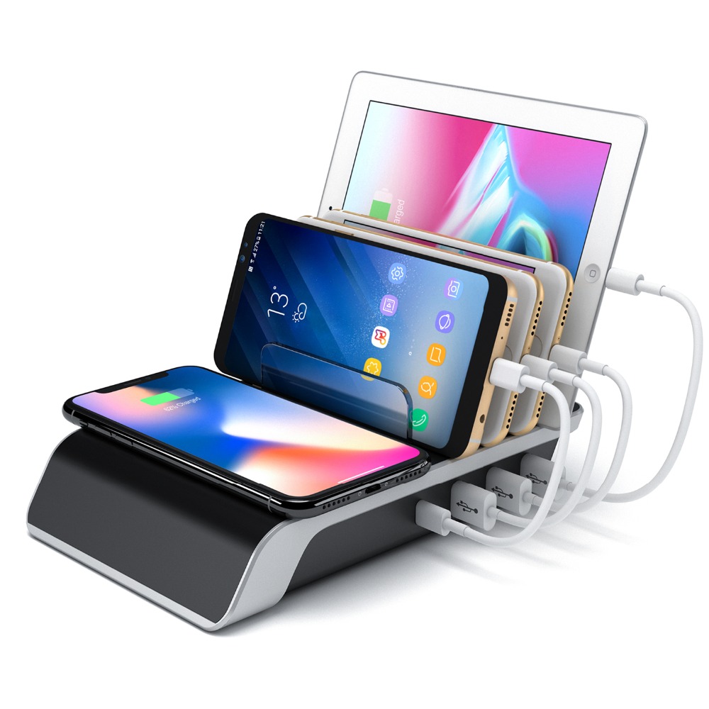 Fast Charge Qi enabled Mobile Wireless Charging Station for Samsung Galaxy S6 S7 S8