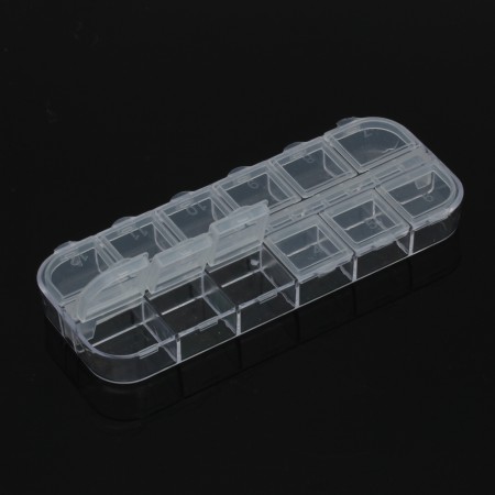 5 Empty Storage Case Bo 12 Cells for Jewelry Pill Nail Art Tips Gems Drug