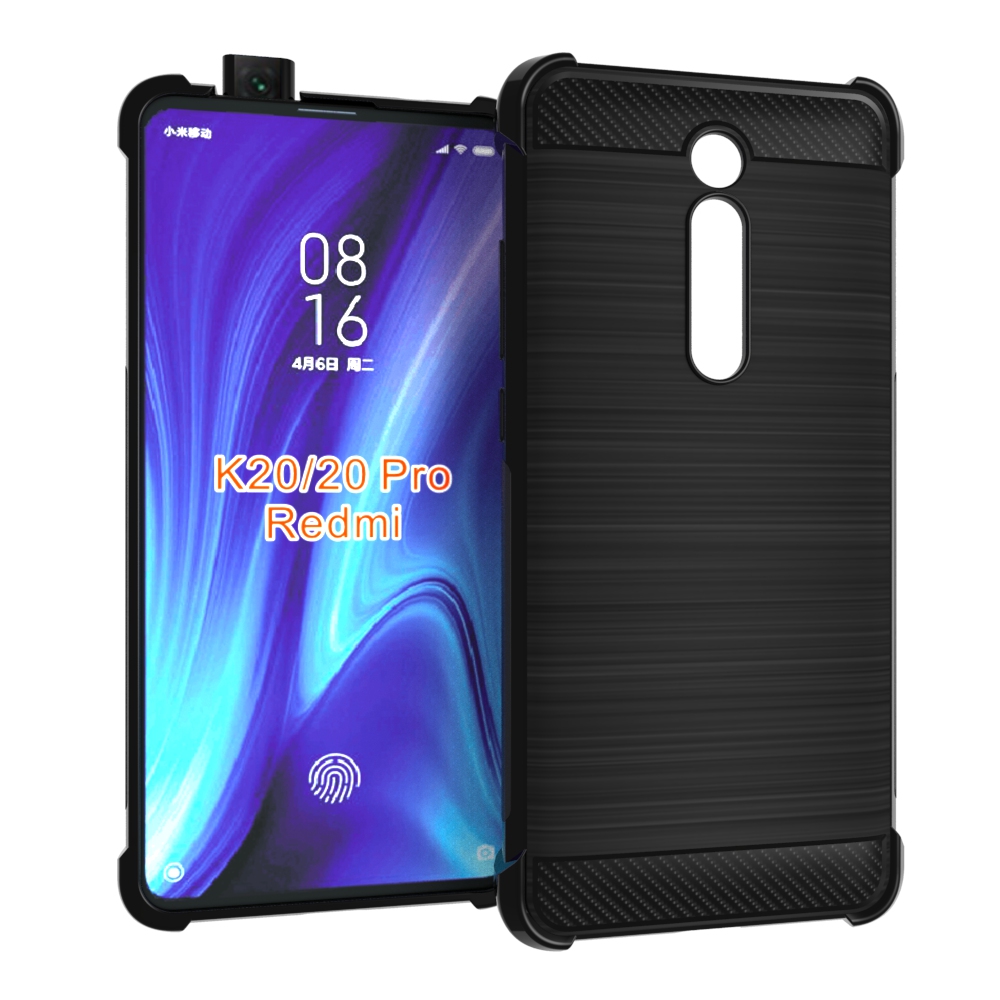 Carbon Fiber Cover soft Tpu Brushed case For Redmi K20