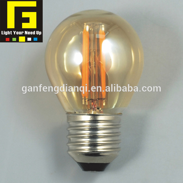 UL FCC listed G45 E27 led bulb glass material LED filament bulb