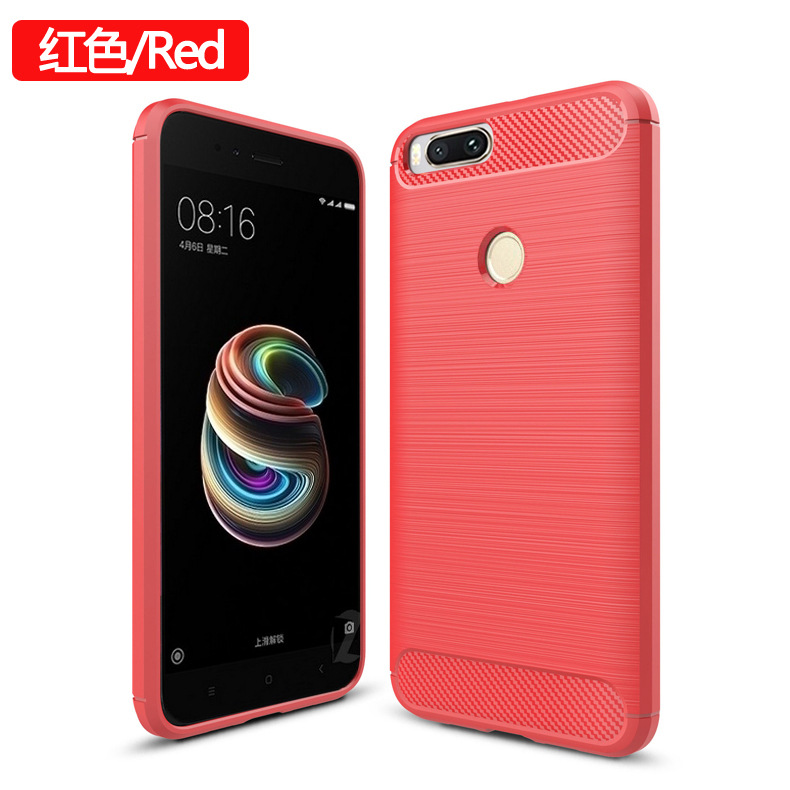 2017 New Arrival Carbon Fiber Tpu case for xiaomi mi A1 brushed tpu soft cover for xiaomi mi A1