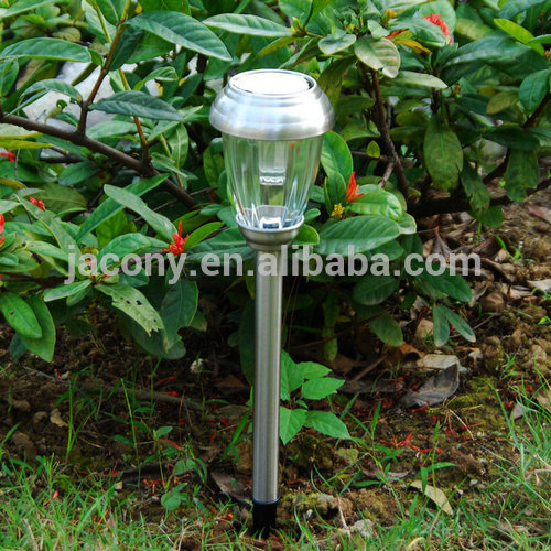 High Quality Waterproof Stainless Steel Solar Garden Stick Light With Glass Shade (JL-8566)