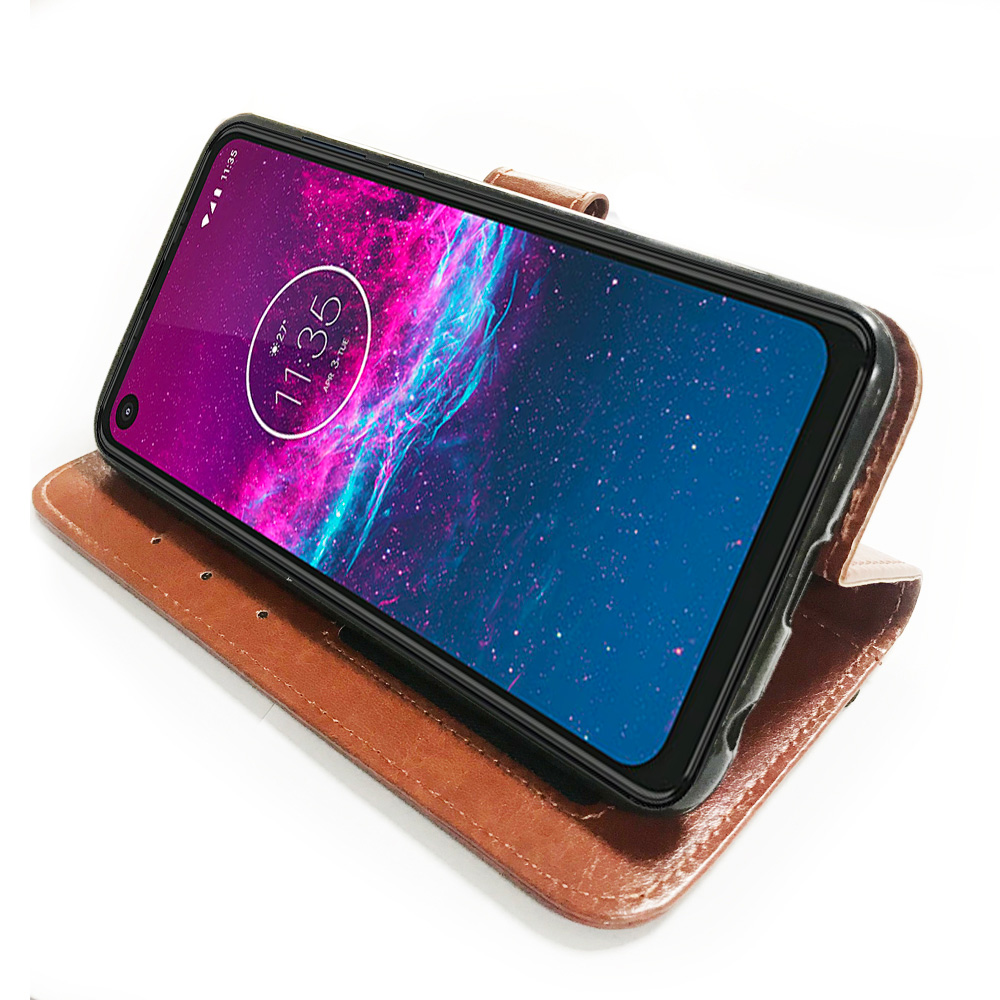 Factory supply wallet leather case For Motorola One Action stand leather flip cover