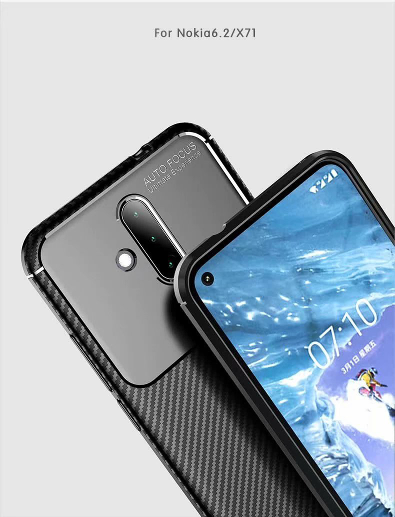 New Premium Shock Protection Carbon Fiber Skin TPU Silicone Case For Nokia X71