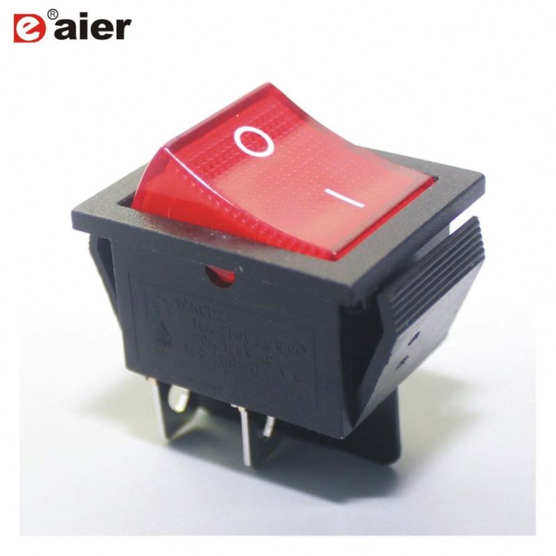 Mini DPST KCD2 16A 250VAC LED ON-OFF Rocker Switch