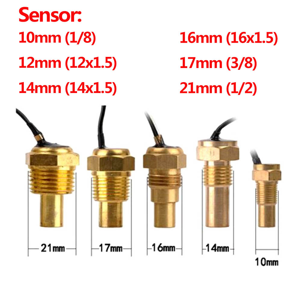 12V 24V auto meter Universal Digital Water Temperature Gauges for Car with Water Temperature Sensor, voltage meter