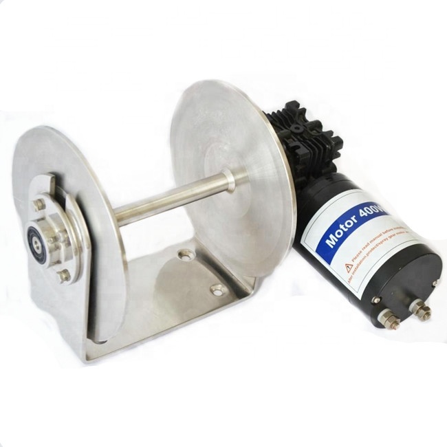 double drum electric power winch 12 volts for small tender boat yacht JVW-012