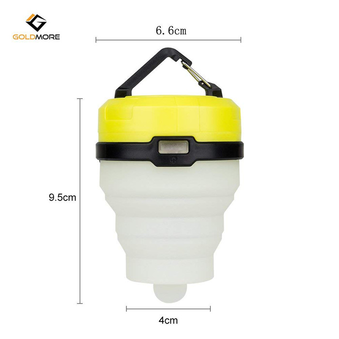 Goldmore Auto-Color Changing Mini Camping Lantern ABS+Transparent Silicone Collapsible Camping Tent Light Portable