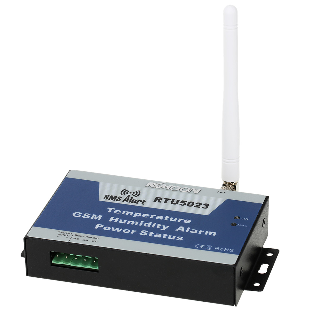 GSM SMS Environment Alarm Remotely Monitoring Onsite Temperature & Humidity Sensor Power Status Monitoring Android APP Control