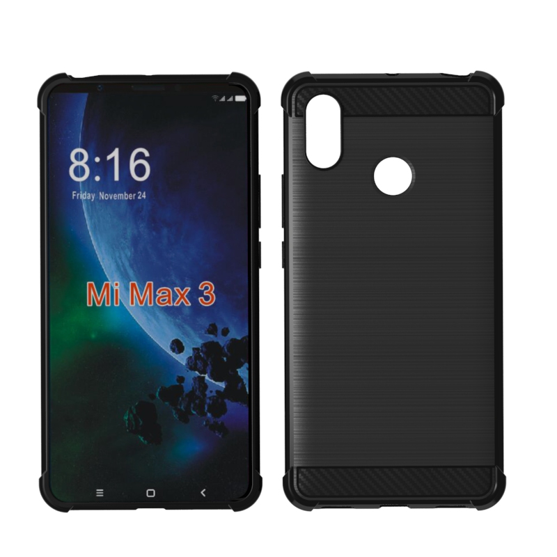 newstyle Carbon Fiber Cover soft Tpu Brushed case For Xiaomi Mi Max3