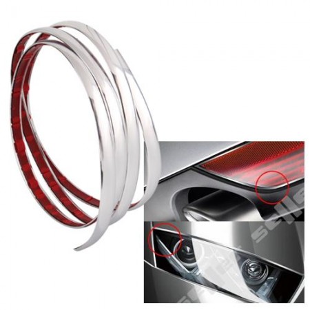 Silver Car Chrome Styling Decoration Moulding Trim Strip 15mm 2m