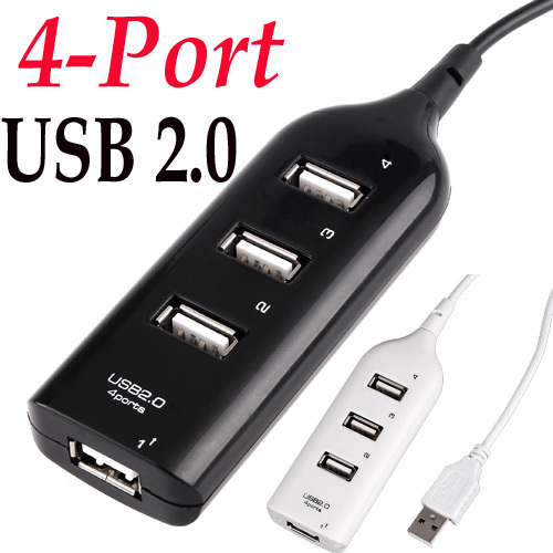 New Mini USB HUB High Speed 4 Port USB 2.0 HUB with Cable 480Mbps Computer & Networking Peripheral 2 Colors for Choosing