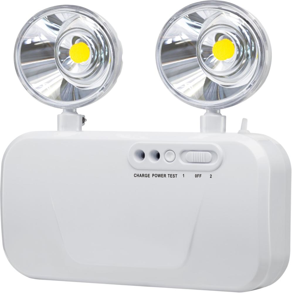 2200LM COB LED Twin heads Rechargeable Fire Emergency Light with test button