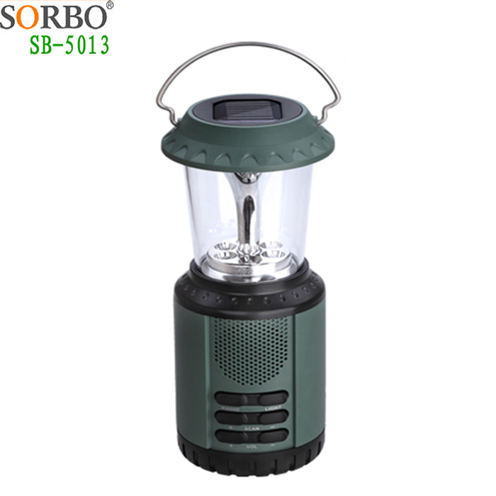 Hand Cranking Power & Solar Panel Charging Lantern with FM Radio Outdoor Accessories