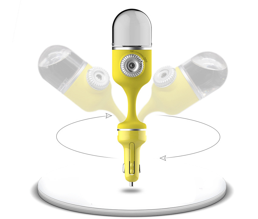 70ml Car Aroma Diffuser Humidifier with 360-degree Rotating Mist Output, External USB Connect, Aroma 2 in 1Car Diffuser