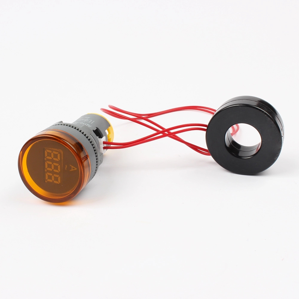 22MM Current Meter AC 0-100A LED indicator pilot light Red Yellow Green white Blue digital ammeter Circular ammeter