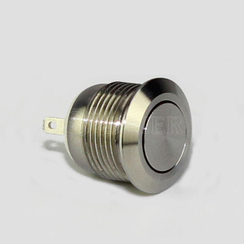 12mm Flat Button 2Pin Soldering Terminal Momentary Touch Push Button Switch