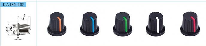 6mm Shaft Hole Dia Plastic Threaded knurled Potentiometer Knobs Plastic