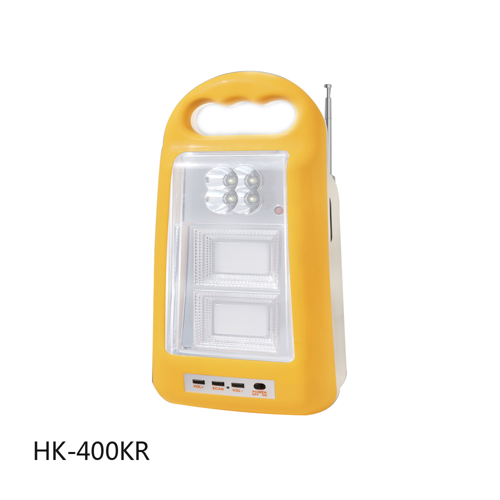 Rechargeable emergency light with fm radio