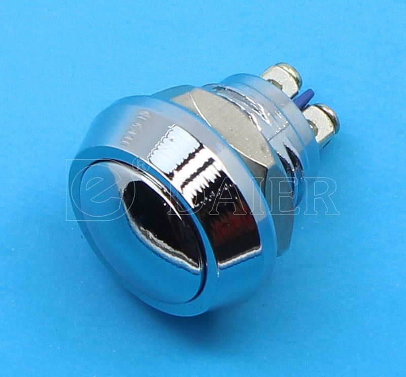 Waterproof 12mm Ball Button Momentary 2 Pin Metal Push Button