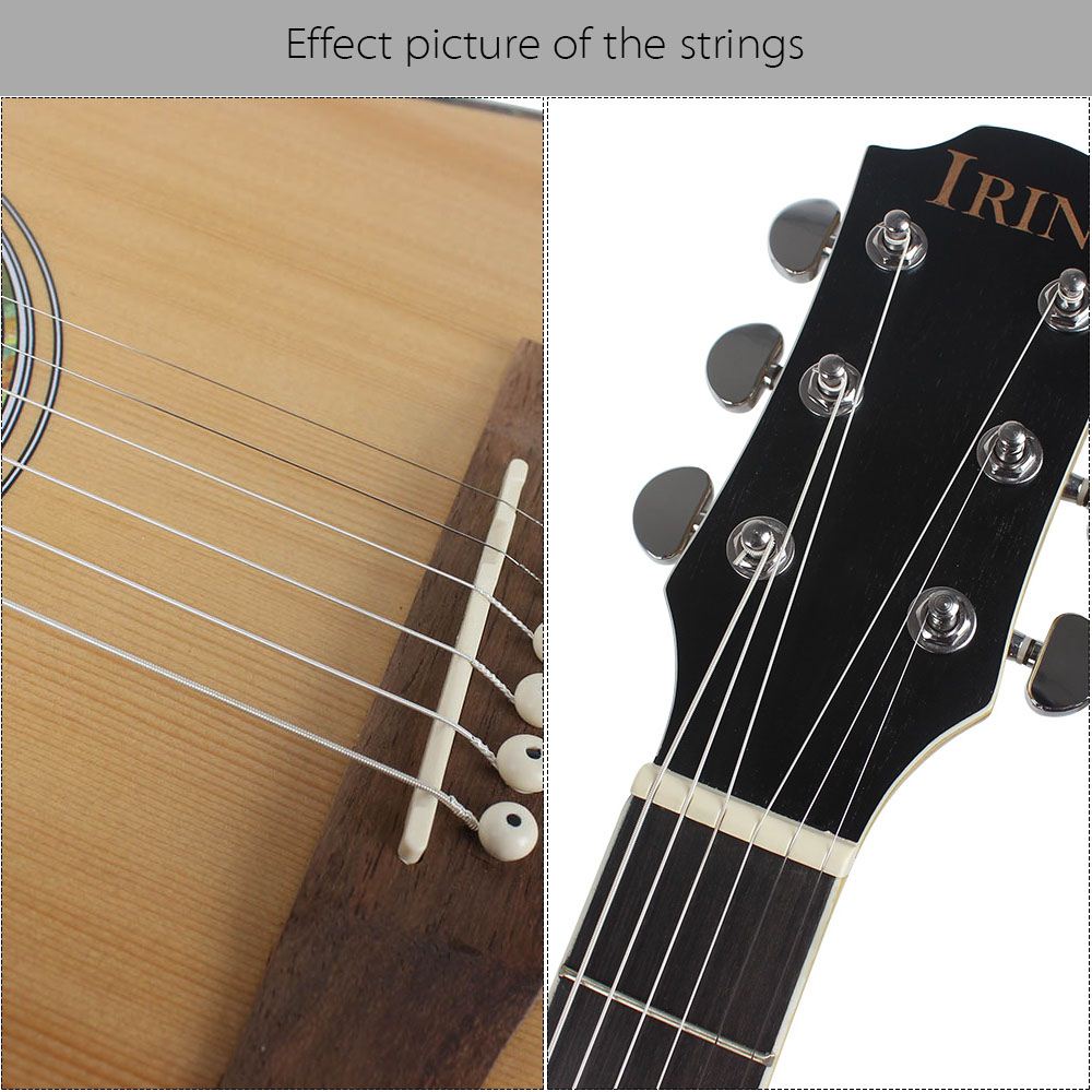 High Quality 6pcs Acoustic Guitar String Set Stainless Steel Guitar Strings Silver-Plated Copper Alloy Wound 1st-6th (.010-.047)