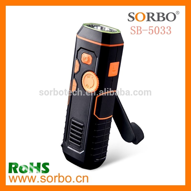 Multi-functional AM FM Two Way Radio Receiver Portable Mini Radio Flashlight with 3 LEDs Display