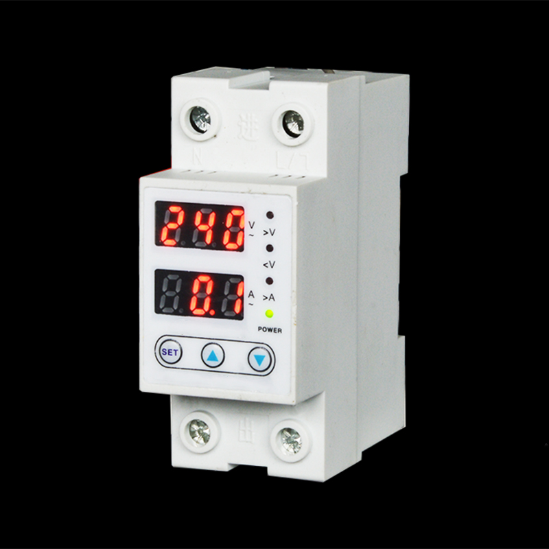 63A 230V Din rail adjustable over voltage and under voltage protective digital over current protection voltage protector