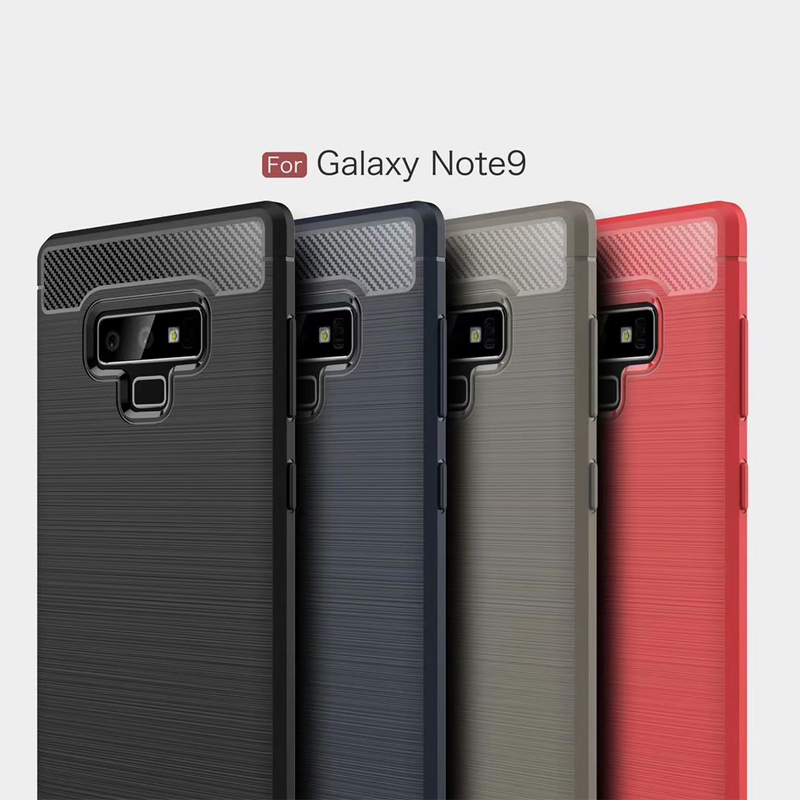 New Arrival Carbon Fiber Tpu case For Samsung Galaxy note 9 brushed tpu soft cover