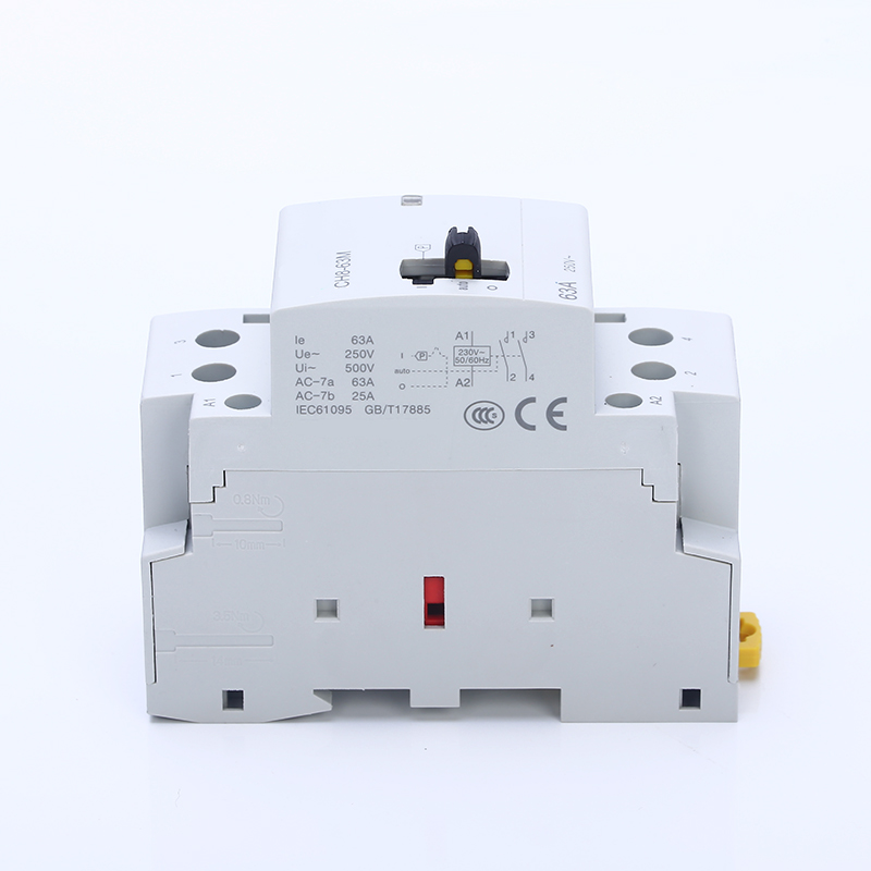 2P 63A 2NO 220V/230V 50/60HZ Din rail Household AC Modular contactor with Manual Control Switch