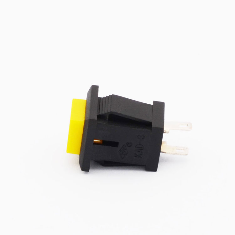 KAD 1A 250V AC yellow momentary plastic on off push button switch