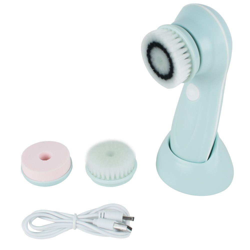 3 In 1 Cleaning Face Cleaner Vibrate Waterproof Blackhead Removal Facial Brush Soft Cleaners Massager Skin Care Wash Machine