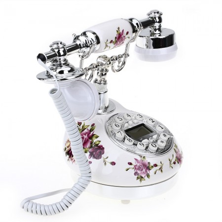 Retro Vintage Antique Style Home Telephone Phone Flower Print Classic