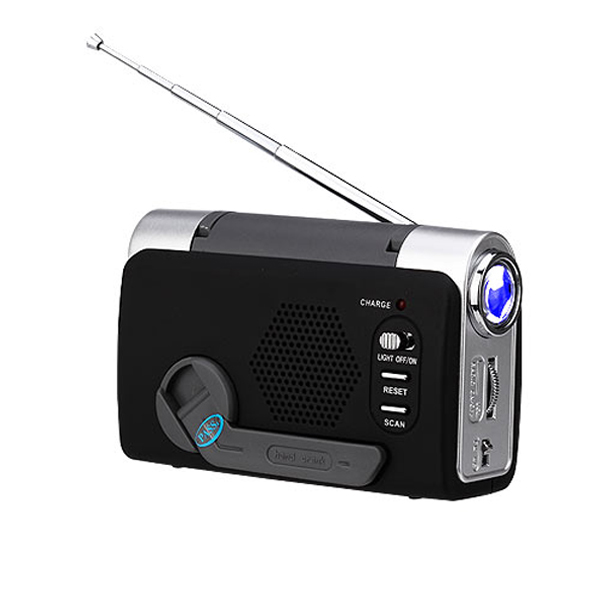 Portable Emergency FM Hand Crank Radio with Flashlight