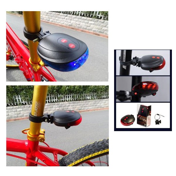 7modes Safty Bicycle Tail Light Laser and 5*LED Red Bike Light