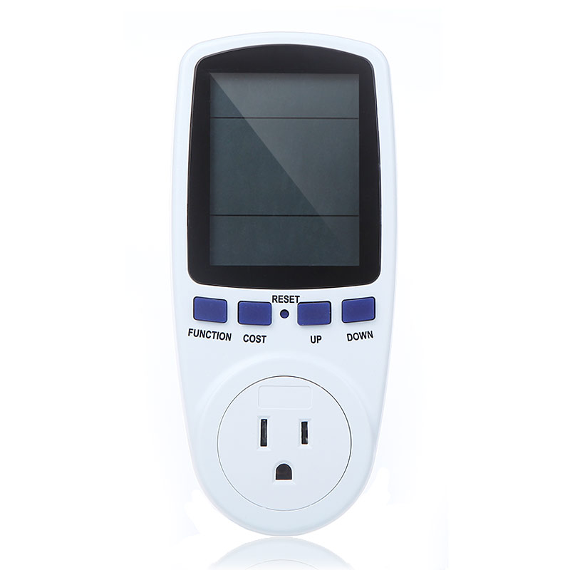 US Plug Power Meter wattmeter Wattage Voltage Current Frequency Monitor watt meter with Power Factor LCD Cost Overload 120V