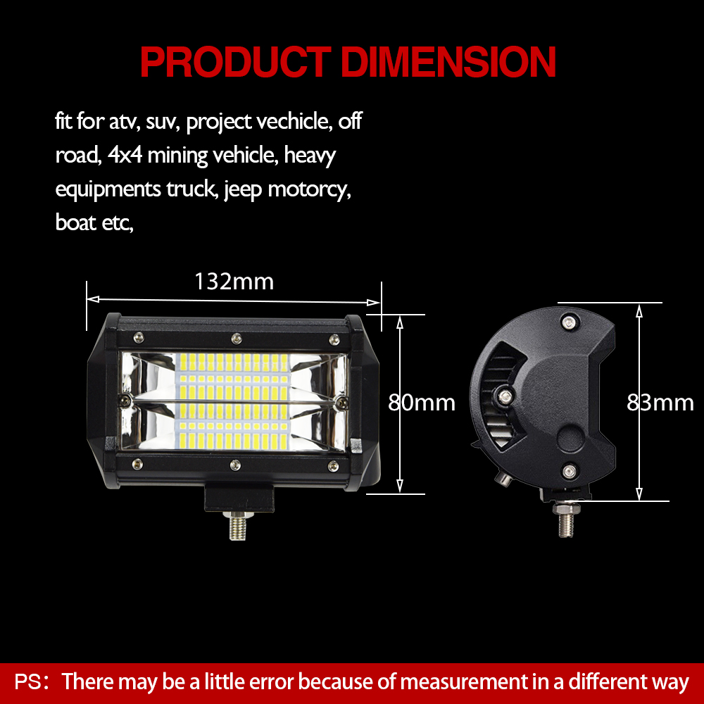 5inch 72w driving work light LED work light