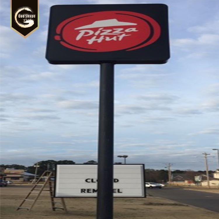 High quality outdoor plaza advertising large size standing attractive pylon signage one pole souble side information