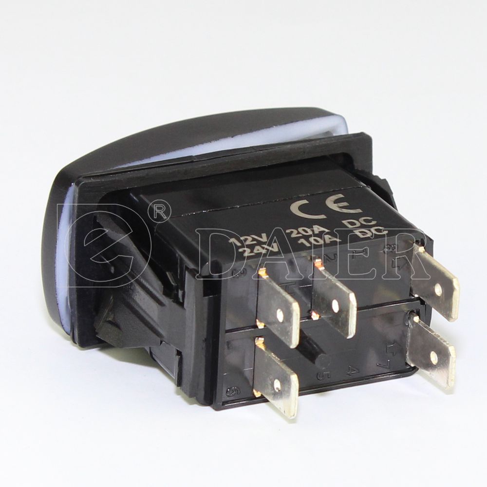 20A SPST 5Pin ON OFF Illuminated Rocker Switch Waterproof Marine Switch With Logo