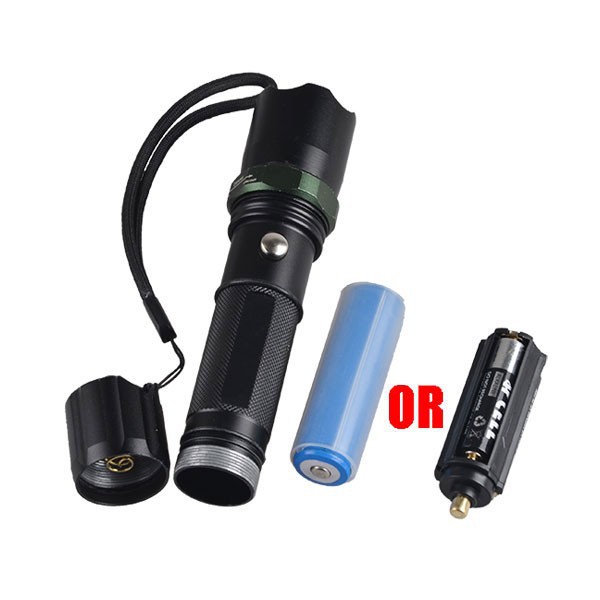 Aluminum Powerful LED Survival Flashlight with Safety Hammer